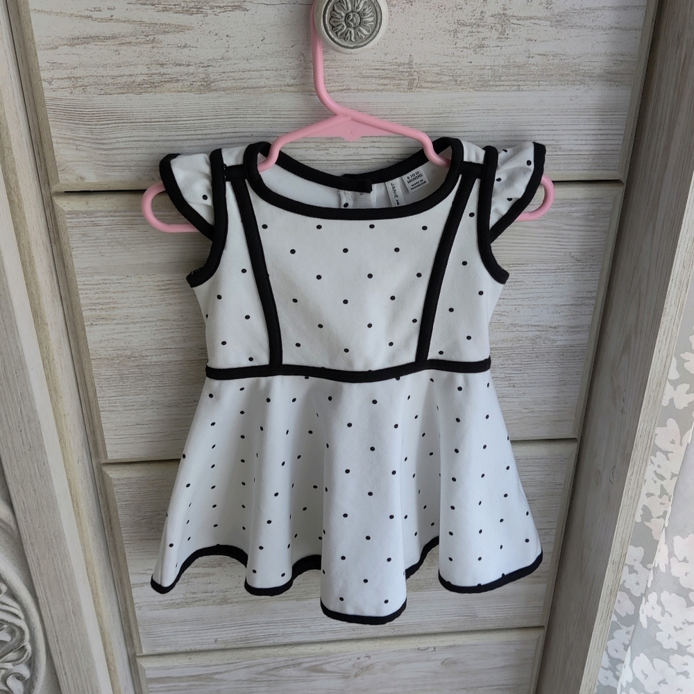 Janie and Jack Polka Dot Black and White Dress - Picture 4 of 4